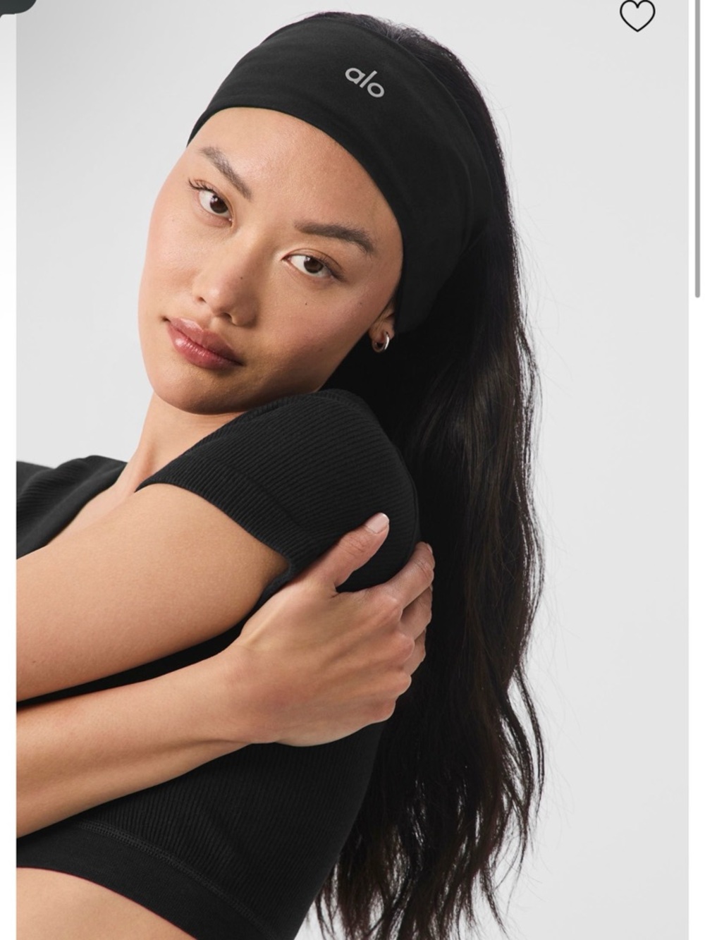 ALO Yoga Black Headband with Center Logo